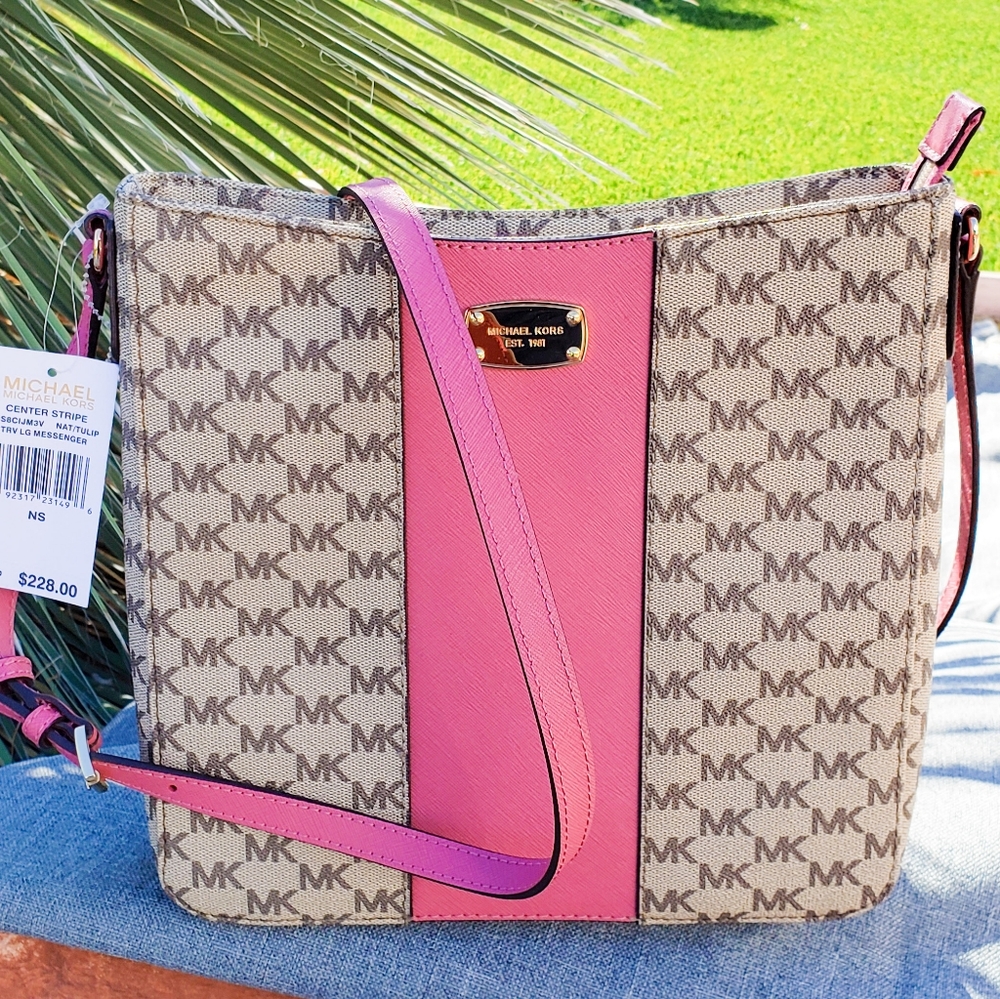 NEW Michael Kors Bag - Tan and Pink